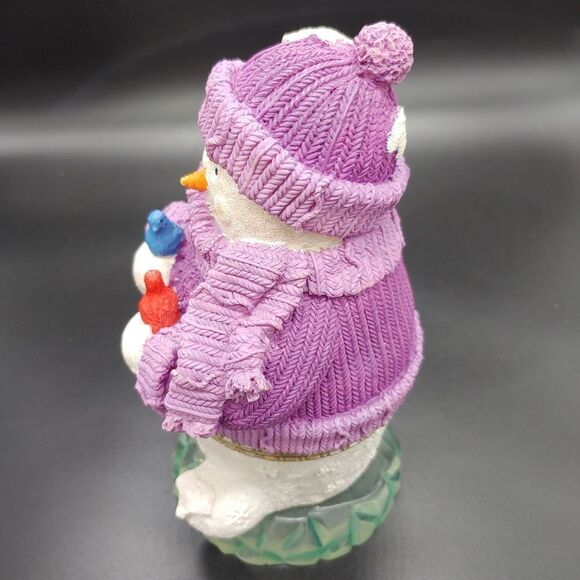 Snowman trinket box with birds - Picture 4 of 8